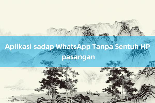 Aplikasi sadap WhatsApp Tanpa Sentuh HP pasangan